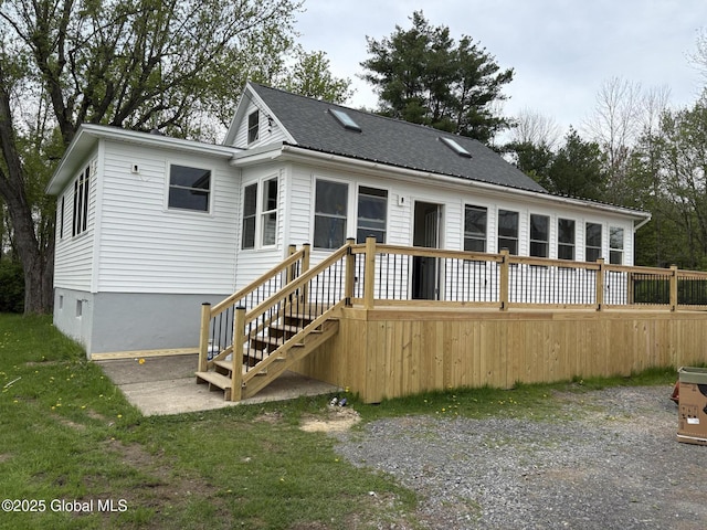4632 State Highway 30, Broadalbin, NY 12010 - back of property featuring a wooden deck and a shingled roof