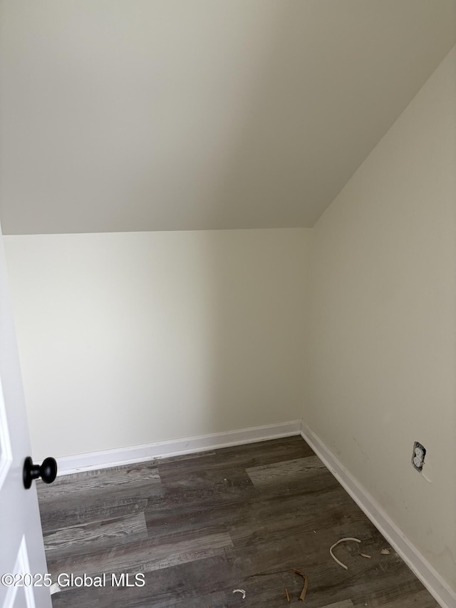 4632 State Highway 30, Broadalbin, NY 12010 - bonus room with lofted ceiling, dark wood-style flooring, and baseboards
