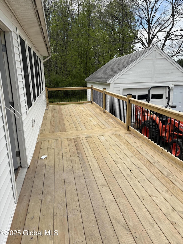 4632 State Highway 30, Broadalbin, NY 12010 - wooden deck with a detached garage