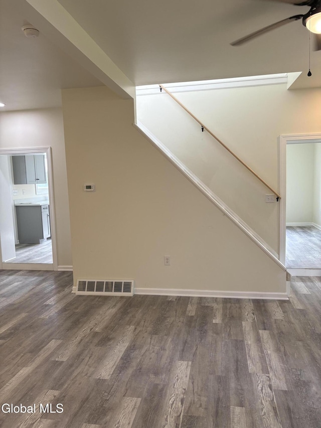 4632 State Highway 30, Broadalbin, NY 12010 - unfurnished living room with wood finished floors and ceiling fan