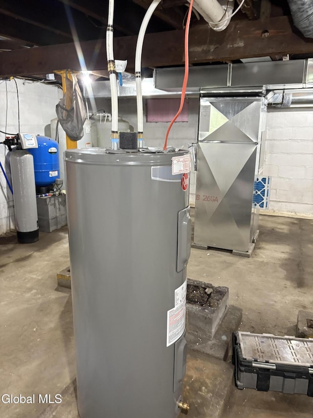 4632 State Highway 30, Broadalbin, NY 12010 - utility room featuring electric water heater and heating unit