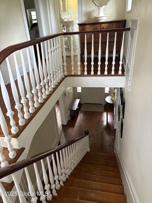 353 Truax Rd, Amsterdam, NY 12010 - staircase with hardwood / wood-style flooring