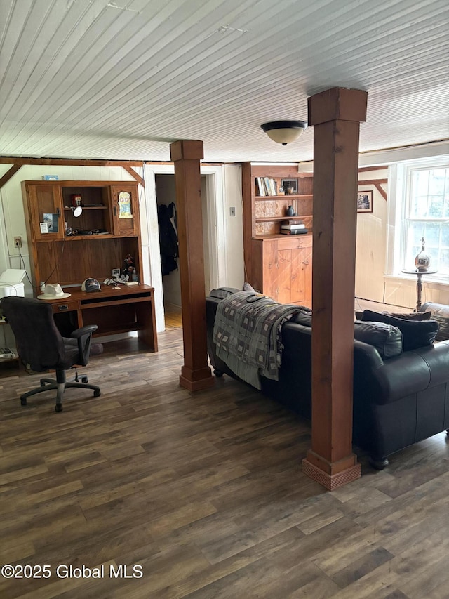353 Truax Rd, Amsterdam, NY 12010 - living area featuring a desk and dark wood finished floors