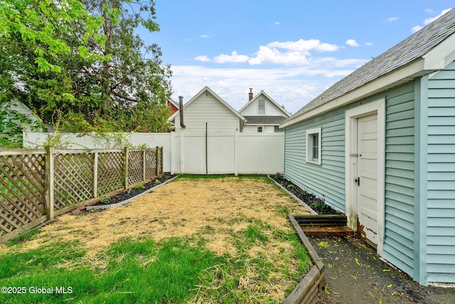 fenced backyard with a garden