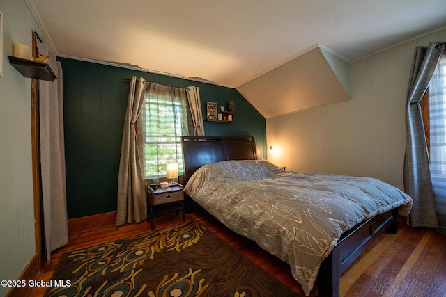 8 Pineridge Pl, Bethlehem, NY 12054 - bedroom featuring wood finished floors and vaulted ceiling
