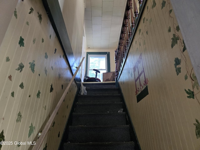 89 Forbes St, Amsterdam, NY 12010 - stairs with wooden walls