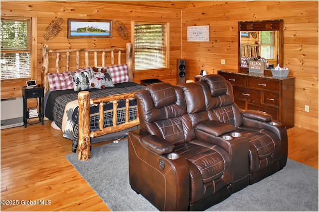 152 Sweenie Fields Rd, Schroon Lake, NY 12870 - bedroom with wood finished floors and wood walls