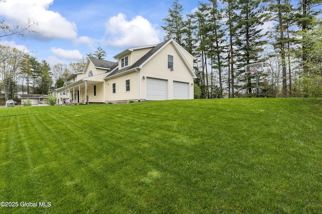 19 Karen St, Warrensburg, NY 12885 - view of property exterior featuring a yard and covered porch