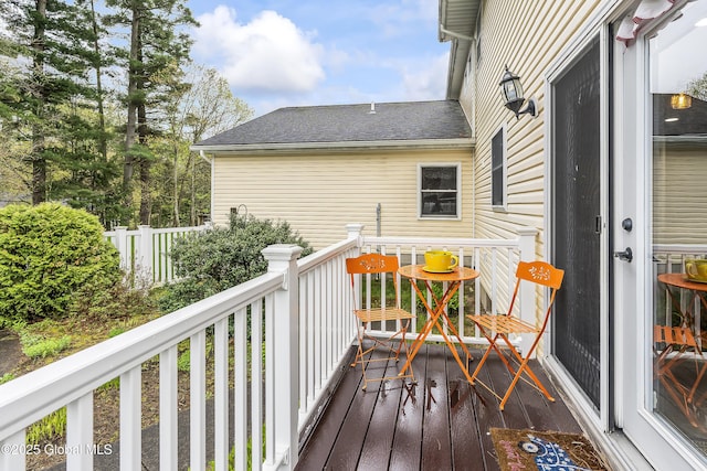19 Karen St, Warrensburg, NY 12885 - view of wooden terrace