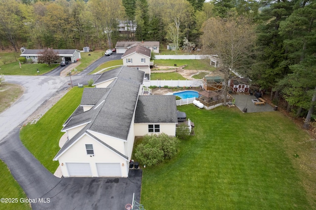 19 Karen St, Warrensburg, NY 12885 - view from above of property with a pool area