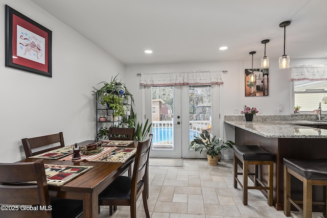 19 Karen St, Warrensburg, NY 12885 - dining space with french doors and recessed lighting