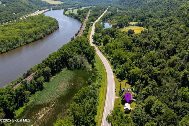 4474 State Highway 5, Fonda, NY 12068 - drone / aerial view of a nearby body of water and a heavily wooded area