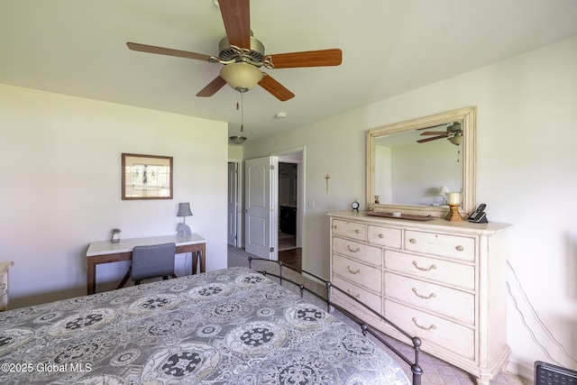 bedroom featuring a ceiling fan