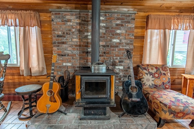 76 Mcnutt Ave, Colonie, NY 12205 - detailed view of a wood stove and wooden walls