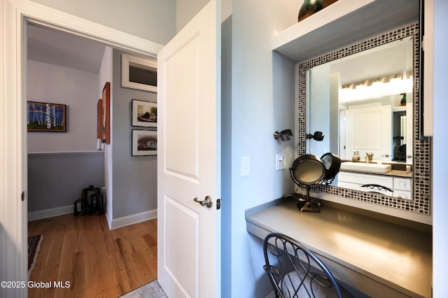 49 N Village Cir, Round Lake, NY 12151 - bathroom with wood finished floors and baseboards