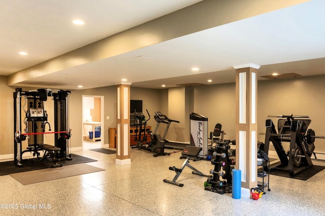 49 N Village Cir, Round Lake, NY 12151 - workout area with recessed lighting and baseboards