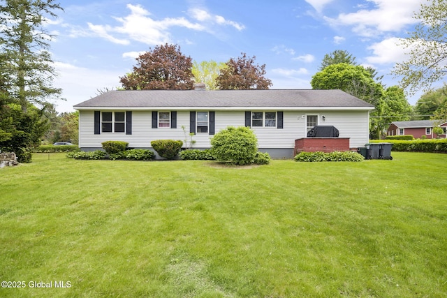 ranch-style home with a front yard