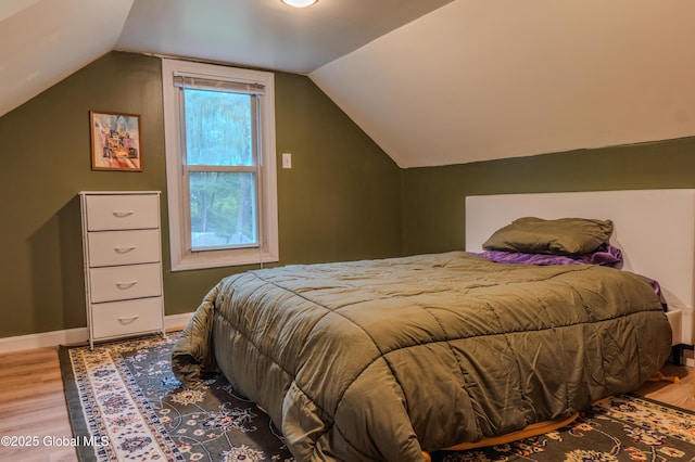 3001 Evelyn Dr, Guilderland, NY 12303 - bedroom featuring wood finished floors, lofted ceiling, and baseboards