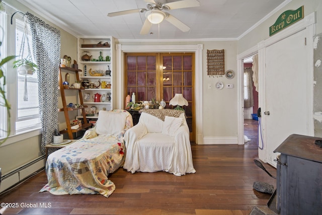 1506 5th Ave, Watervliet, NY 12189 - sitting room with crown molding, plenty of natural light, and hardwood / wood-style flooring