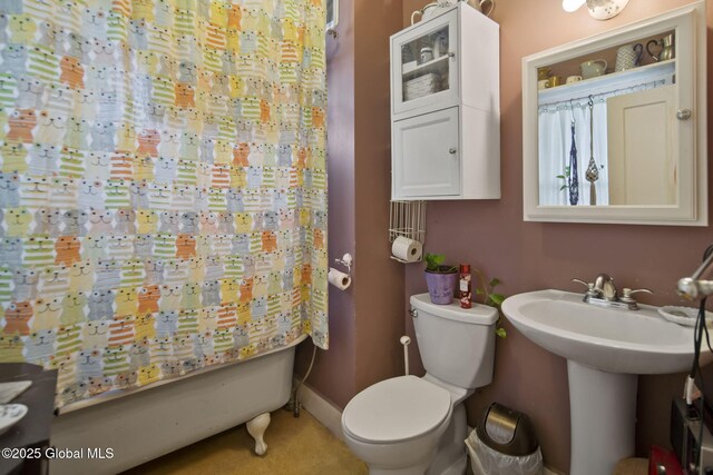 1506 5th Ave, Watervliet, NY 12189 - full bath with toilet, curtained shower, and a tub to relax in