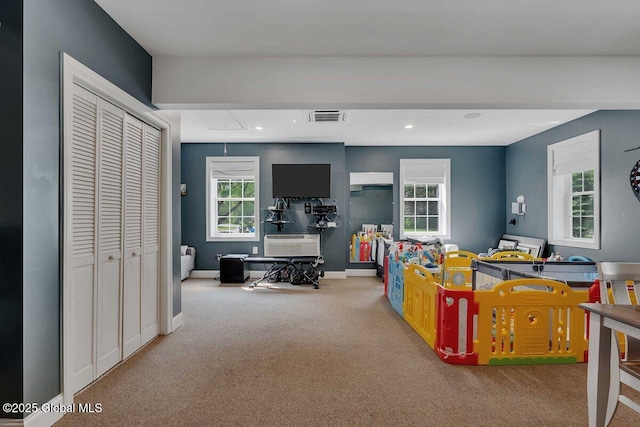 9 Meghan Ct, Wilton, NY 12866 - recreation room with attic access, carpet, recessed lighting, and baseboards