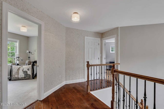 9 Meghan Ct, Wilton, NY 12866 - corridor with wood finished floors, an upstairs landing, and baseboards