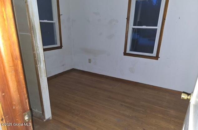empty room featuring wood finished floors
