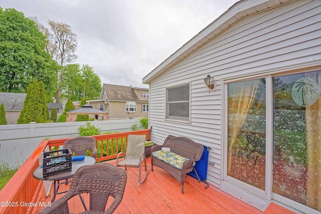 deck featuring fence