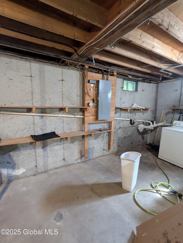 14 W Main St, Fort Plain, NY 13339 - below grade area featuring washer / clothes dryer and electric panel