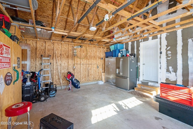 23 Line Dr, Brunswick, NY 12180 - garage featuring stainless steel fridge