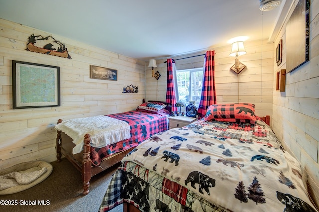 34 Rosebloom Rd, Hadley, NY 12835 - carpeted bedroom featuring wood walls