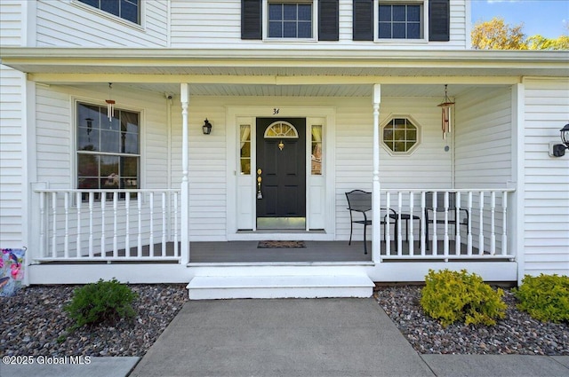 property entrance with a porch
