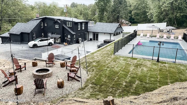 177 Glen Lake Rd, Queensbury, NY 12845 - exterior space with a fire pit and a patio area