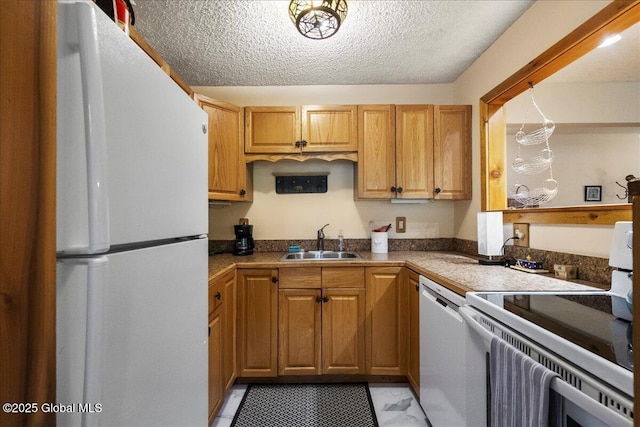 1 High Pines Ter Unit 1C, Chester, NY 12817 - kitchen with white appliances, a sink, and a textured ceiling