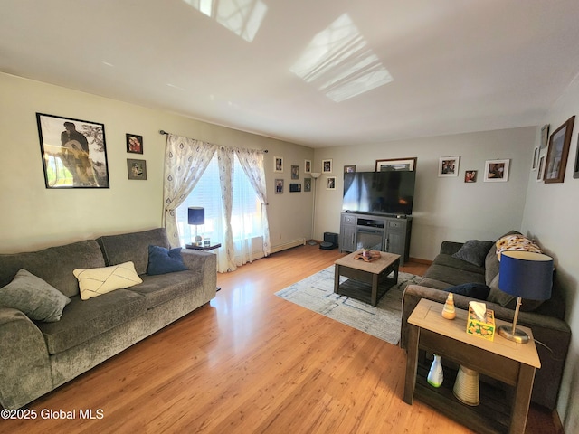 living area with light wood finished floors
