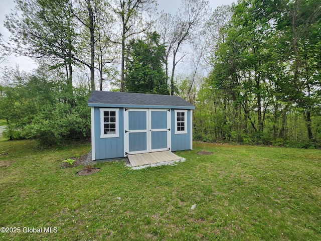 view of shed