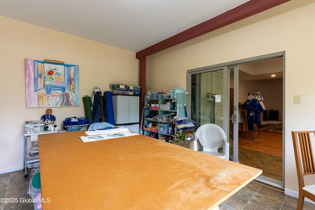1435 Webster St, Malone, NY 12953 - dining room with dark stone finish floors