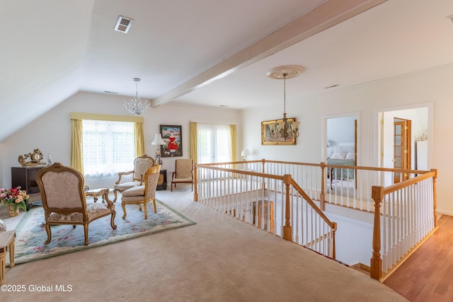 1435 Webster St, Malone, NY 12953 - dining room with a chandelier and vaulted ceiling