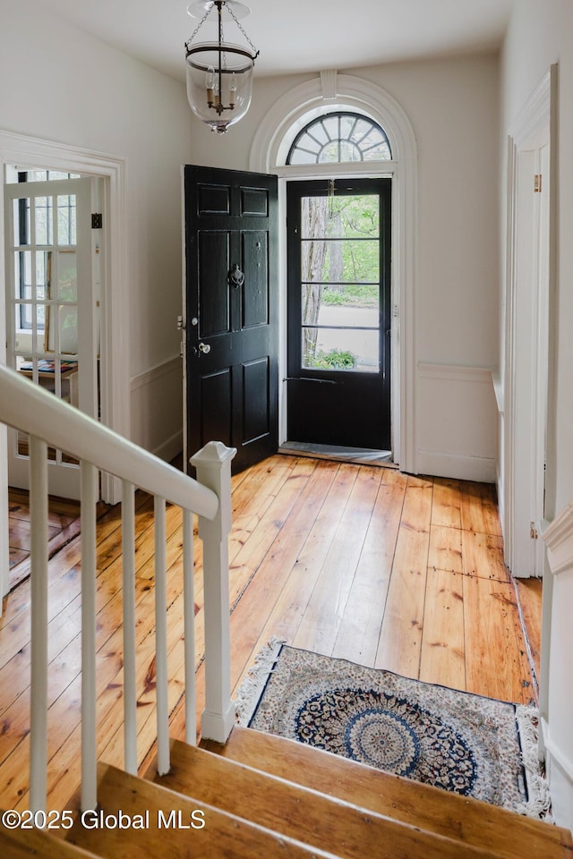 632 Albany Tpke, Chatham, NY 12136 - foyer entrance featuring hardwood / wood-style flooring and a chandelier