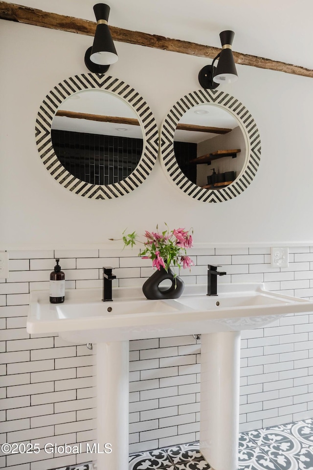 632 Albany Tpke, Chatham, NY 12136 - bathroom view of tile walls and a wainscoted wall