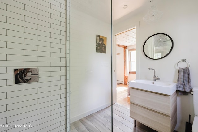 632 Albany Tpke, Chatham, NY 12136 - bathroom featuring vanity, wood finished floors, and toilet