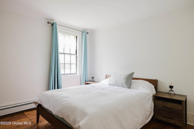 632 Albany Tpke, Chatham, NY 12136 - bedroom featuring baseboard heating, ornamental molding, and wood finished floors