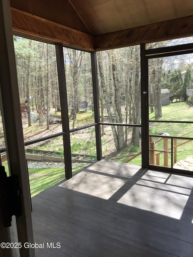 24 Fairmount Dr, Wilton, NY 12831 - unfurnished sunroom featuring vaulted ceiling