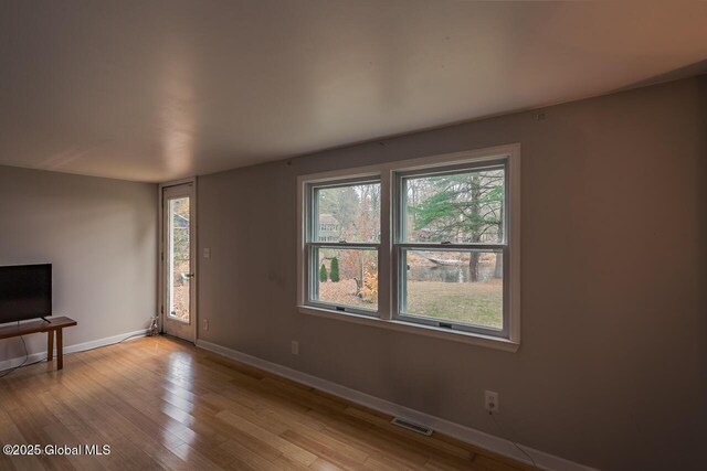 5518 Crooked St, Galway, NY 12074 - unfurnished living room featuring baseboards, plenty of natural light, and wood finished floors