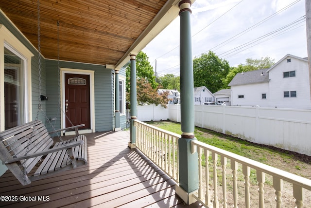 185 Bay St, Glens Falls, NY 12801 - deck featuring covered porch and fence