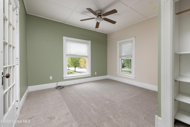 185 Bay St, Glens Falls, NY 12801 - empty room with carpet floors, baseboards, and ceiling fan