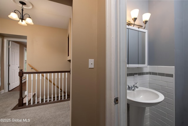185 Bay St, Glens Falls, NY 12801 - bathroom with a chandelier