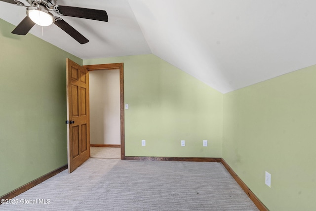 22 Center St, Fort Edward, NY 12828 - bonus room featuring lofted ceiling, ceiling fan, carpet flooring, and baseboards