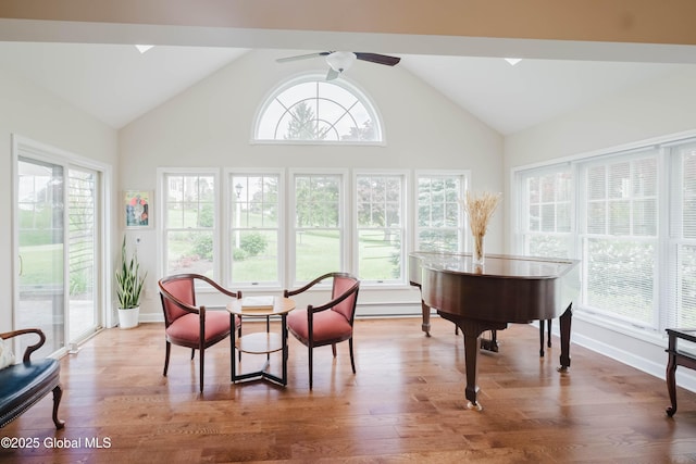 36 Greystone Dr, Guilderland, NY 12186 - sunroom with vaulted ceiling, a baseboard heating unit, and a skylight