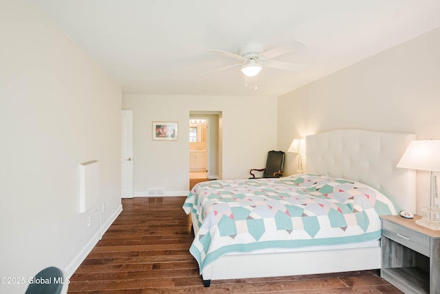 36 Greystone Dr, Guilderland, NY 12186 - bedroom featuring wood finished floors, ceiling fan, baseboards, and ensuite bathroom